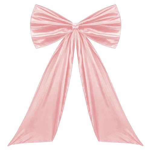 Große Schleife, 65x105cm Rosa Satinschleife, Groß Geschenkschleife, Keine Montage Übergroße Schleife Dekoration, Riesenschleife für Hochzeit Geburtstag Party Weihnachten Haustür Deco von GDWD