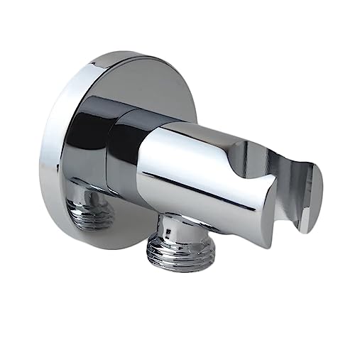 Handbrause Halterung, Wandanschlussbogen mit Brausehalter, Round Handbrausehalter Duschkopfhalterung, Universal Brauseanschlussbogen mit Brausehalterung/Anschluss Handbrause (Silber) von GDWD