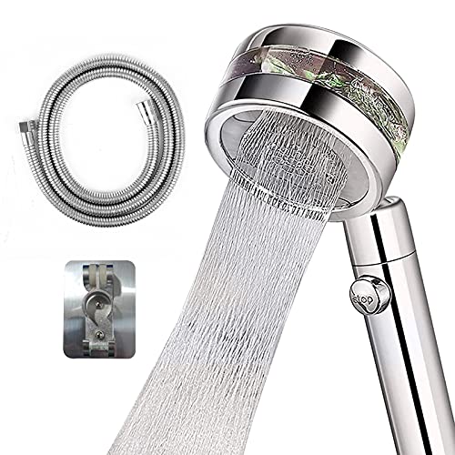 Hochdruck Handbrause,Duschkopf Badinstallationen Wassersparend Druckerhöhung Chrome Duschbrause 2 Strahlarten mit Ein/Aus-Schalter und 1.5M Schlauch. von GDWD