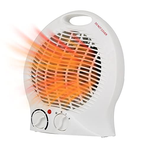 Keramik Heizlüfter, 900W/1200W/1500W/2000W Keramik-Heizung, Mini Heizlüfter Energiesparend Leise, Elektroheizer Heater für Wohnzimmer, Büro, Schlafzimmer, Bad (Weiß 2000W) von GDWD