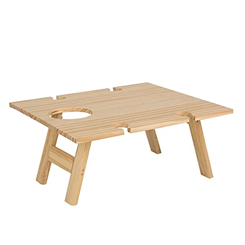 Wooden Folding Picnic Table,Weinglas Arrangement Tisch,Weintisch Klappbar, Weintisch im Freien, Picknicktisch Klapptisch Outdoor Weintisch für den Garten.(34 * 30cm) von GDWD