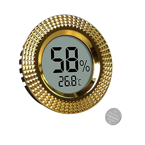 Zigarren Humidor Hygrometer, Mini Zigarren Analog Hygrometer, Rundes Metall Analoges Haushalt Feuchtigkeitsmesser für Humidore, Gitarre, Weinkiste, Violine und Zigarre, Gewächshaus,Weinkeller von GDWD