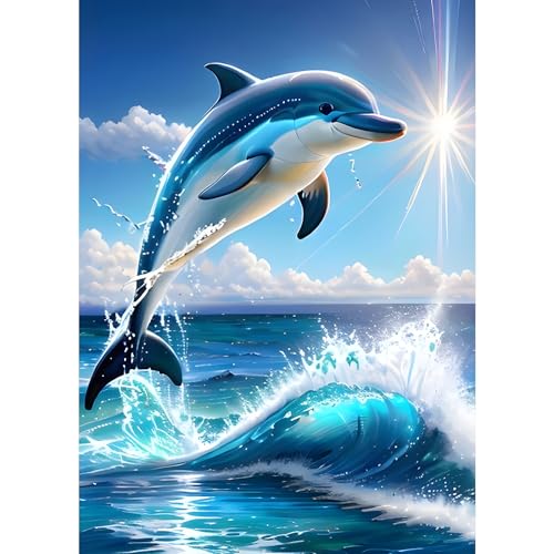 GDYEEH 5D Delphin Diamant Painting Pictures, DIY Sonnenschein Diamant Art Painting Kits, Ozean Diamond Painting Set for Adults Anfänger, Mosaic Making, Diamond Painting for Home Decor 30x40cm GDYEEH 5D Delphin Diamant Painting Pictures, DIY Sonnenschein Diamant Art Painting Kits, Ozean Diamond Painting Set for Adults Anfänger, Mosaic Making, Diamond Painting for Home Decor 30x40cm von GDYEEH