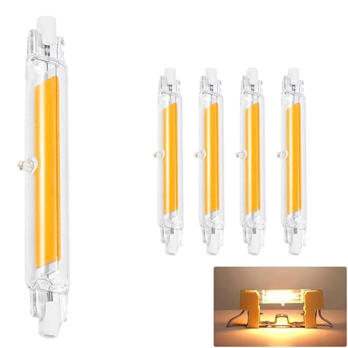 GDYOD R7S LED 118mm Dimmbar,20W LED R7S Ersatz für 200W Halogen Leuchtmittel,R7S LED Stab Warmweiß 3000K 2000LM,Kein Flackern,360°Abstrahlwinkel,4er Pack von GDYOD