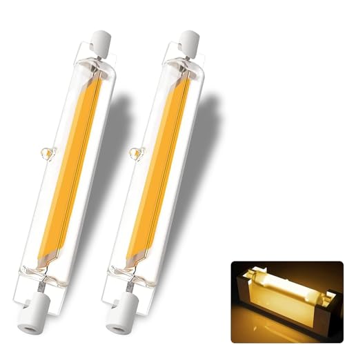 GDYOD R7S LED 78mm Dimmbar, 78mm 10W Ersatz für 100W Halogen Leuchtmittel, R7S LED Stab Warmweiß 3000K 1000LM, Kein Flackern, 360°Abstrahlwinke, 2er Pack GDYOD R7S LED 78mm Dimmbar, 78mm 10W Ersatz für 100W Halogen Leuchtmittel, R7S LED Stab Warmweiß 3000K 1000LM, Kein Flackern, 360°Abstrahlwinke, 2er Pack von GDYOD