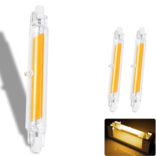 GDYOD R7S LED 78mm Dimmbar,Warmweiß 3000K,1000LM Kein Flackern,10W LED Lampen COB 78mm Glühbirne Ersatz für 100W J78mm Halogenstab,AC 220-240V,LED Stab 360° Strahlbeleuchtung,2er Pack von GDYOD