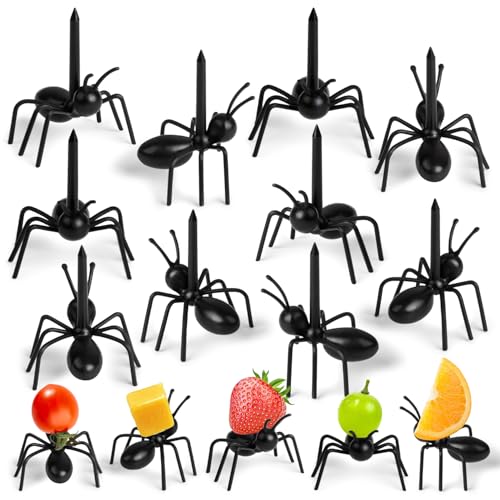 50 Stück Ameisen-Futter-Party-Picker, niedliche künstliche Ameisen, Tierfrucht, Zahnstocher, Snacks, Dessertgabeln für Käfer-Thema, Geburtstag, Picknick, Halloween, Weihnachten, Partyzubehör von GDZRDFLH