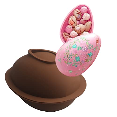 GDZTBS Große Ostereier Form, 3D Ei Silikonform DIY Ostern Surprise Mousse Formen Backform für heiße Schokoladen Kakao Bomben Kuchen(Nur Silikonformen enthalten) von GDZTBS