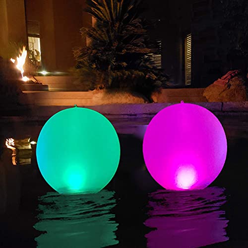 GDZTBS Schwimmende Pool-Lichter, bunte Kugel, LED, RGB mit Fernbedienung, IP65 Leuchtkugel, aufblasbar, wasserdicht von GDZTBS