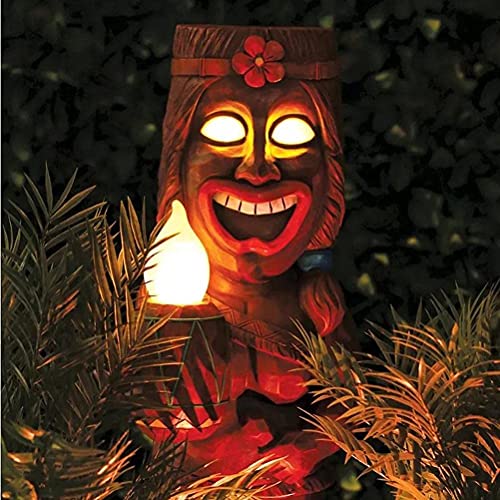GDZTBS Solar Led Tiki Licht, Totem Figur Ornamente Led Gartenlicht Dekorationshandwerk Für Porch Lawn Trail von GDZTBS
