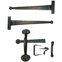 G Decor 18 "Münzdose Handgeschmiedet T Scharniere & Suffolk Thumb Latch Türset Im Bienenwachs Finish von GDecorLtd