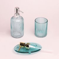G Decor 3 Stück Wiener Blau Glas Badezimmer Set Seifenspender G Decor 3 Stück Wiener Blau Glas Badezimmer Set Seifenspender von GDecorLtd