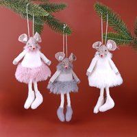 G Decor All Fashion Mäuse Besties Hängende Weihnachtsschmuck Flauschige Outfit Filzdekorationen von GDecorLtd