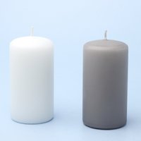 G Decor Classic Unparfümiert Weiß Grau Stumpenkerze von GDecorLtd