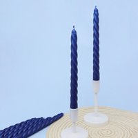 G Decor Coraline Cérulea Set Mit 2, 10 Oder 20 Royal Blue Twisted Dinner & Taper Candles von GDecorLtd