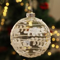 G Decor Glas Weihnachtsbaumkugel Mit Weißem Und Silbernem Glitzermuster G Decor Glas Weihnachtsbaumkugel Mit Weißem Und Silbernem Glitzermuster von GDecorLtd