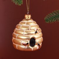 G Decor Goldene Bienenstock Glas Weihnachtsbaum Spielerei G Decor Goldene Bienenstock Glas Weihnachtsbaum Spielerei von GDecorLtd