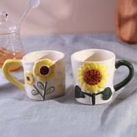 G Decor Handgefertigte & Handbemalte Sunflower Bloom Tassen-Kollektion Keramik Tee-, Kaffeetassen von GDecorLtd