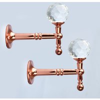 G Decor Packung Mit 2 Facettierte Kristall Vorhang Raffhalter, Rose Gold Finish von GDecorLtd