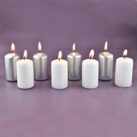 G Decor Satz Von 4 Lackierte Shimmer Stumpenkerze von GDecorLtd