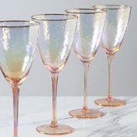 G Decor Set Mit 4 Handgefertigten Irisierenden Perle Gehämmerten Weingläsern Goldrand G Decor Set Mit 4 Handgefertigten Irisierenden Perle Gehämmerten Weingläsern Goldrand von GDecorLtd