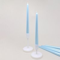 G Decor Velaré Blue Sky Set Mit 2, 10 Oder 20 Großen Handgefertigten Opalglas-Spitzenkerzen & Spitzkerzen von GDecorLtd