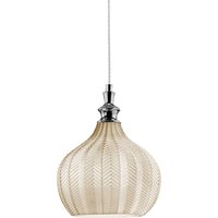 Cleofe Pendelleuchte Ockerglas/Chrom – Ø23 cm, E27 max. 60W, IP20, Vintage-Stil, Leuchtmittel nicht inkl. Cleofe Pendelleuchte Ockerglas/Chrom – Ø23 cm, E27 max. 60W, IP20, Vintage-Stil, Leuchtmittel nicht inkl. von GEA LUCE