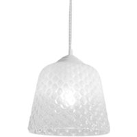 Diffusor aus weißem Glas für Pendelleuchten – transparente, schattierte Oberfläche, dekoratives Design, E27-Fassung (großes Glas), D.25X21,5 von GEA LUCE