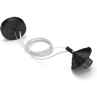 Gea Luce - Alice Aufhängungsset Code v/p – Schwarze Rosette, transparentes Kabel, E27, max 60W, IP20 von GEA LUCE