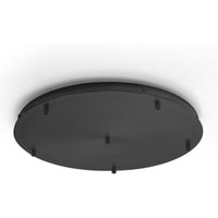 Gea Luce - IP20 schwarzer runder Metall-Deckenbaldachin Alice für Pendelleuchten – Moderner Deckensockel, 6-Loch-Anschluss, einfache Installation von GEA LUCE
