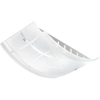 Gea Luce - Nereide mittelgroße Deckenleuchte 45x31cm aus weißem Siebdruck-Satinglas 2XE27, verchromter Sockel, modernes Design, IP20, max. 2x52W von GEA LUCE