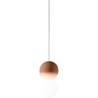 Gea Luce - Sfera – Einzelne Pendelleuchte mit roter Betonkugel und Opalglas – 1XG9 max 1X7W, weißer Rahmen, IP20 von GEA LUCE
