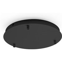 IP20 schwarzer runder Metall-Deckenbaldachin Alice für Pendelleuchten – Moderner Deckensockel, 3-Loch-Anschluss, einfache Installation von GEA LUCE