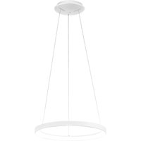 Krizia - 50W dimmbare LED-Pendelleuchte - 2900lm, 3000K warmes Licht, mattweißer Ring, opaler Diffusor, d. 60 cm, IP20 Krizia - 50W dimmbare LED-Pendelleuchte - 2900lm, 3000K warmes Licht, mattweißer Ring, opaler Diffusor, d. 60 cm, IP20 von GEA LUCE