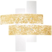 Gea Luce - Lara Deckenleuchte 2x E27 Weißglas 70x70 cm – Blattgold-Deko, IP20, max. 2x70W, Leuchtmittel nicht inkl. Gea Luce - Lara Deckenleuchte 2x E27 Weißglas 70x70 cm – Blattgold-Deko, IP20, max. 2x70W, Leuchtmittel nicht inkl. von GEA LUCE