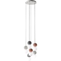 Sfera – 6-flammige Pendelleuchte mit Betonkugeln und Opalglas – 6 x G9, max. 6 x 7 w, modernes Design, IP20, ohne Leuchtmittel Sfera – 6-flammige Pendelleuchte mit Betonkugeln und Opalglas – 6 x G9, max. 6 x 7 w, modernes Design, IP20, ohne Leuchtmittel von GEA LUCE