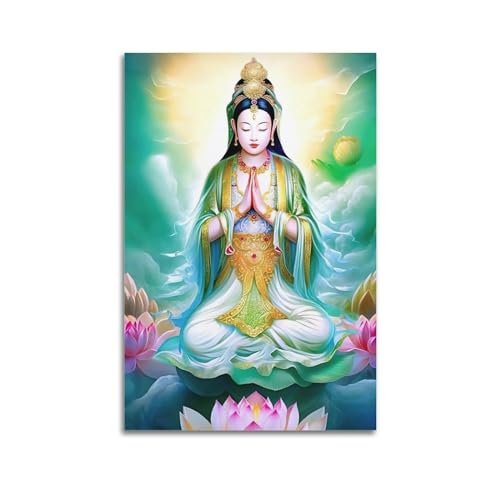 GEAD Buddhistisches Poster – Göttin der Barmherzigkeit, visuelle Kunst, dekoratives Gemälde, Leinwand-Kunstbild, 30 x 45 cm von GEAD