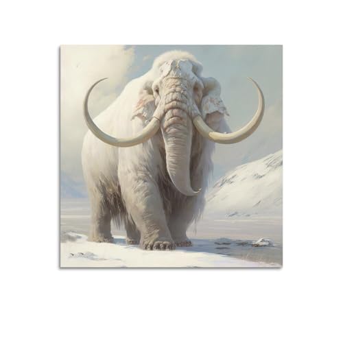 GEAD Prähistorisches Tierposter Mammut, dekoratives Gemälde, Leinwand-Kunstbild, 60 x 60 cm von GEAD