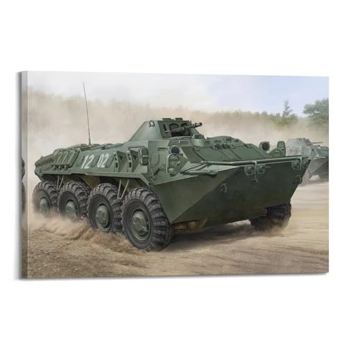 GEAD WWII Poster UdSSR gepanzerter Personaltransporter SPW-70 dekoratives Gemälde Leinwand Kunst Bild 20 x 30 cm von GEAD