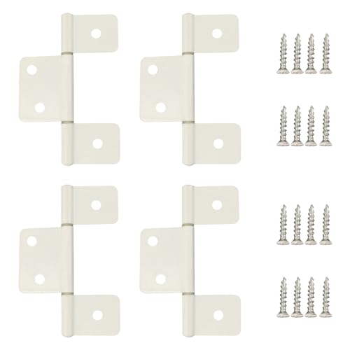 4 weiße Türscharniere mit Schrauben, geeignet für Häuser und Wohnmobile und doppelt gefaltete Türscharniere 4 weiße Türscharniere mit Schrauben, geeignet für Häuser und Wohnmobile und doppelt gefaltete Türscharniere von GEAIN