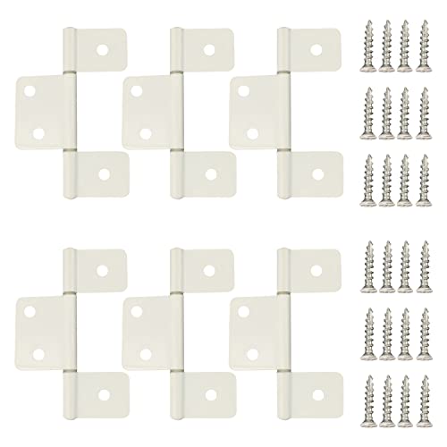 Dreiblättriges Scharnier für Wohnmobil und Wohnmobil-Innenraum, 6 Stück, weiß, Türscharniere mit Schrauben Dreiblättriges Scharnier für Wohnmobil und Wohnmobil-Innenraum, 6 Stück, weiß, Türscharniere mit Schrauben von GEAIN
