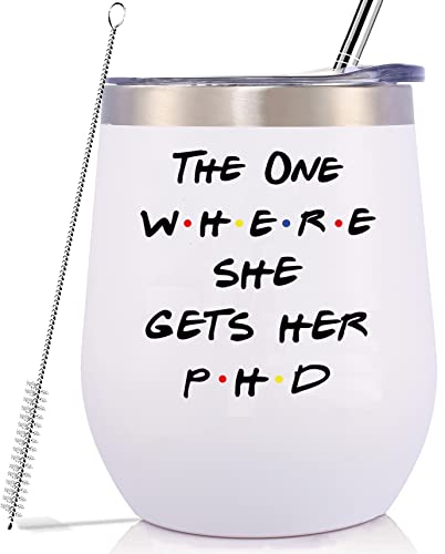 Einzigartige PhD Graduation Idea Gift-Doctorates Degree-Doctor Gift-Student Graduate Gift for Best Friend Daughter Cousin Sister-340 ml Weinglas Kaffeetasse The One Where Sie Gets Yher PHD von GEANHIL