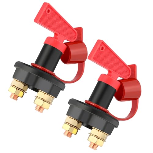 GEAREVER 2 TLG 12V 24V 200A Batterie Trennschalter Hauptschalter Batterieklemme Mit 2 Abnehmbaren Schlüsseln, Schnelles Ausschalten Trennschalter, 2 Löchern Batterietrennschalter für KFZ Boot Auto GEAREVER 2 TLG 12V 24V 200A Batterie Trennschalter Hauptschalter Batterieklemme Mit 2 Abnehmbaren Schlüsseln, Schnelles Ausschalten Trennschalter, 2 Löchern Batterietrennschalter für KFZ Boot Auto von GEAREVER