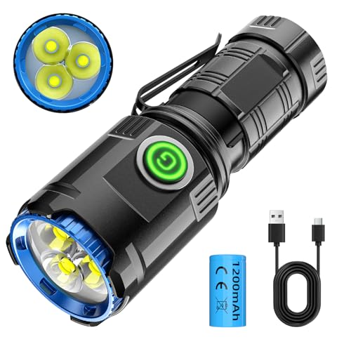 GEARLITE EDC Mini Taschenlampe LED 1000 Lumen mit 5 Modi, 3 LEDsTaschenlampe LED Aufladbar mit Magnetische Klappe, Handklampe IPX4 Wasserdicht für Stirnlampe, Outdoor, Camping, Notfälle SFL034-V GEARLITE EDC Mini Taschenlampe LED 1000 Lumen mit 5 Modi, 3 LEDsTaschenlampe LED Aufladbar mit Magnetische Klappe, Handklampe IPX4 Wasserdicht für Stirnlampe, Outdoor, Camping, Notfälle SFL034-V von GEARLITE