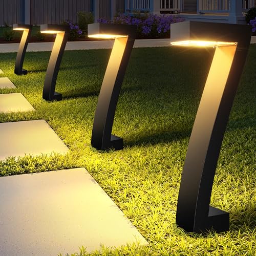 GEARLITE Solarlampen für Außen Garten, 4 Stück Stilvoll Solarleuchten für Außen Extrem Hell mit 1200 mAh Batterie, IP65 Wasserdicht Auto Ein/Aus Solarlampe Garten Deko für Rasen Terrasse Weg von GEARLITE