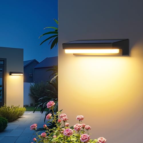GEARLITE Solarlampen für Außen mit Bewegungsmelder 2Pack, 36 LED Superhelle Solar Wandleuchte 3 Lichtmoden, IP65 Wasserdicht Solar Aussenleuchte für Terrasse Garten Stufen Treppen Zäune Deko von GEARLITE