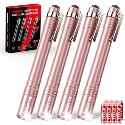 GEARLITE Taschenlampe, Mini LED Kleine Taschenlampe, IPX4 Wasserdicht Stiftlampe, Handheld Taschenlampe Klein, Stift Lampe Perfekt für Inspektion, Arbeit, Reparatur, Zuhause, Notfälle - Rosa von GEARLITE