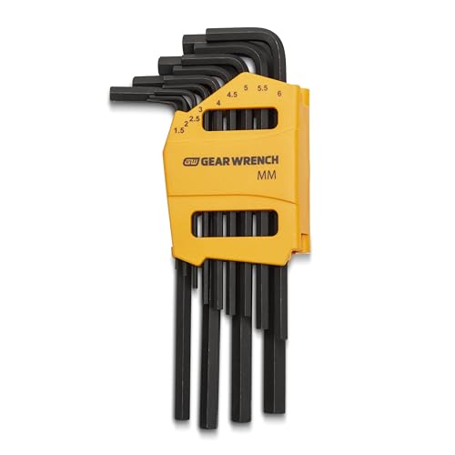 GearWrench 83519 9-teiliger Metrischer Inbusschlüsselsatz mit Langem Arm aus Legiertem Stahl von GEARWRENCH