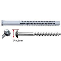 GEB - Lange Nylon-Universaldübel gx-l g&b 10x80 mm + einbruchhemmende Zinkschraube Rundkopf T40 - Packung mit 50 Stück - 97089 von GEB