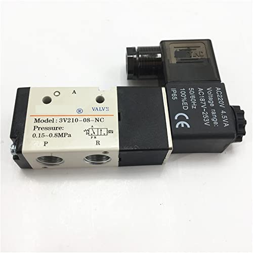 GEBBEM 3V210-08-NC 3V210-08-NO 3V210-08 3V210-06 3V210-08 AIRTAC Pneumatisches Magnetventil 3V210 Serie 1St (Color : 3V210-08 DC24V) von GEBBEM